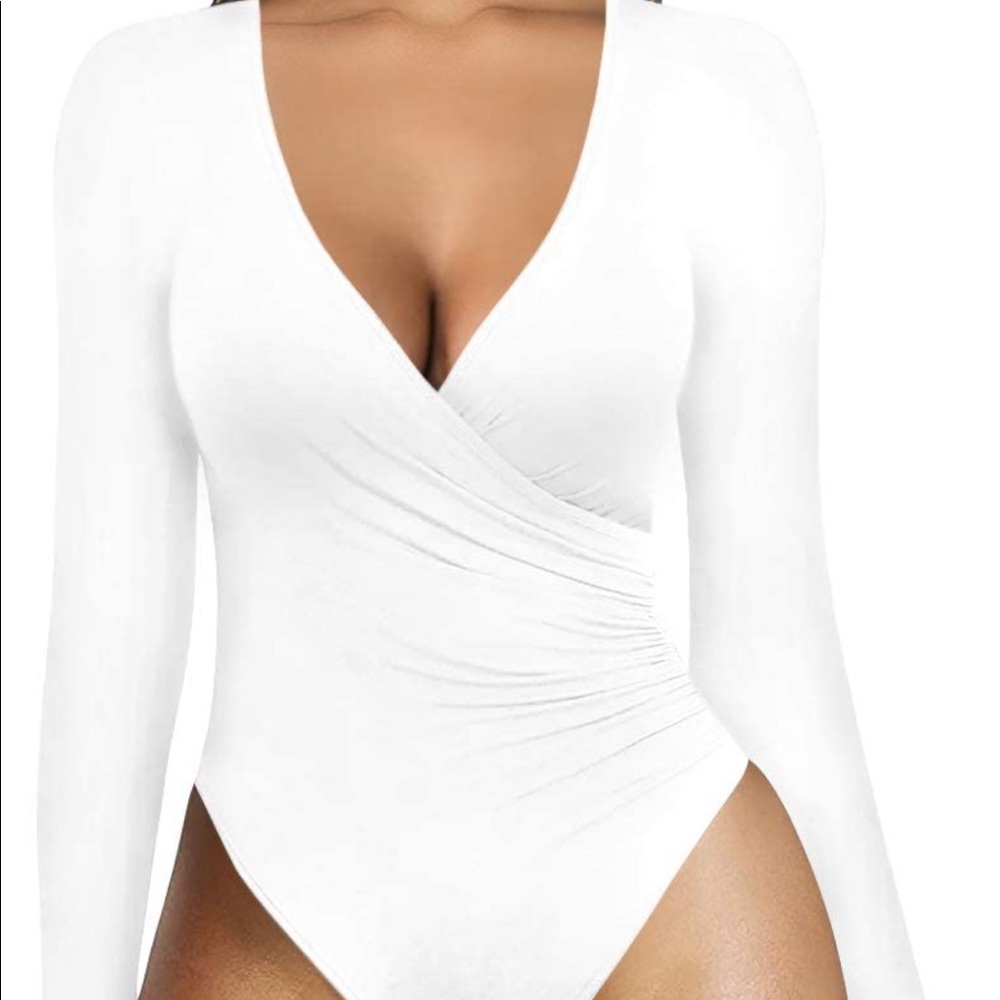 NEW Plunge Neck Long-Sleeve Bodysuit